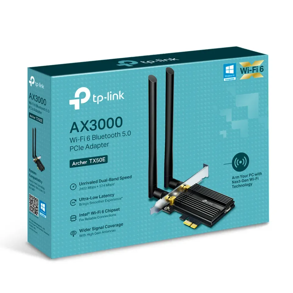 TP-LINK Archer TX50E PCIe Adaptér AX3000 Wi-Fi 6 Bluetooth 5.0