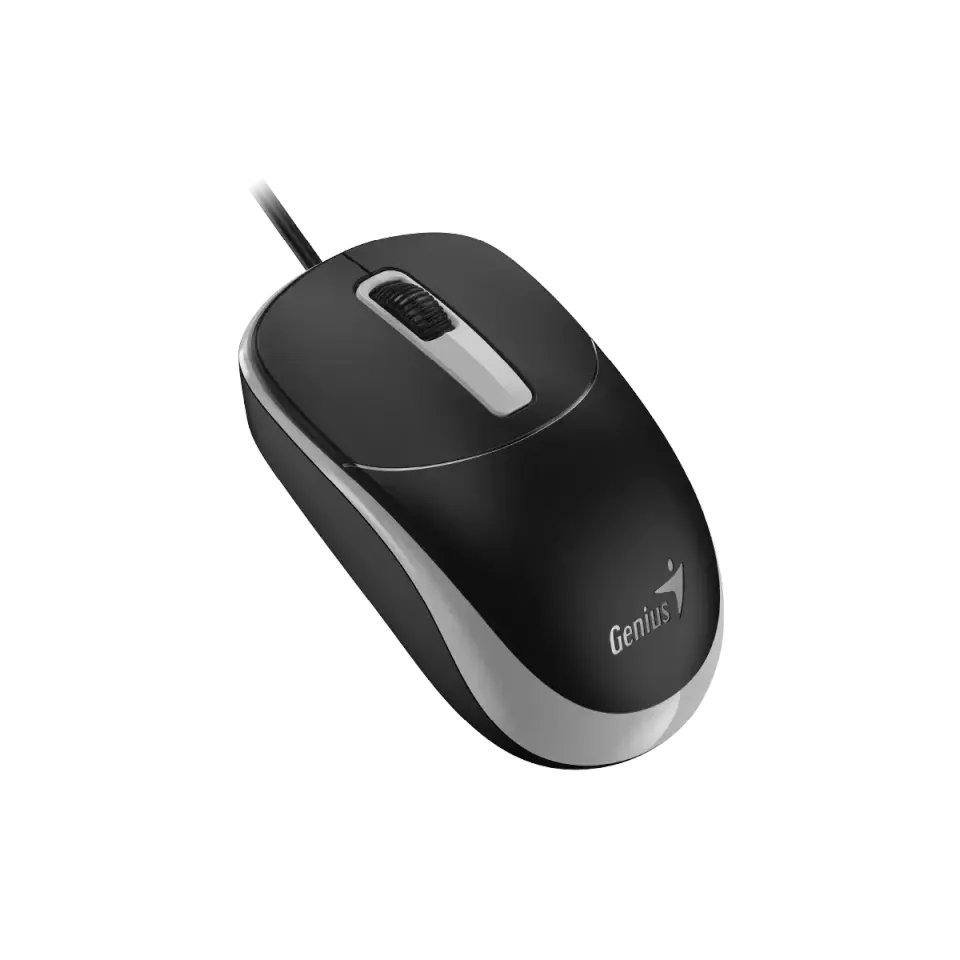 Genius DX-123 Myš, drátová, optická, 1200DPI, 3 tlačítka, USB, černo-šedá
