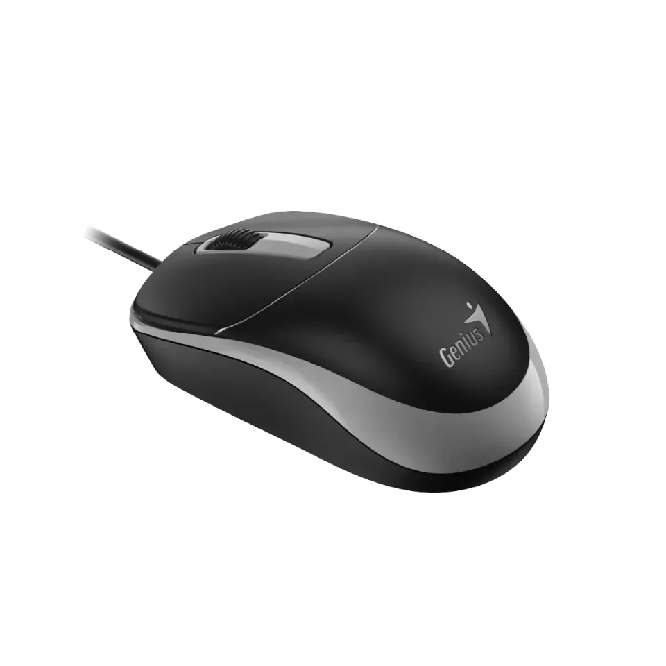 Genius DX-123 Myš, drátová, optická, 1200DPI, 3 tlačítka, USB, černo-šedá