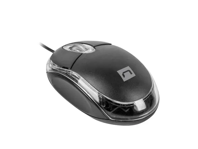 Natec optická myš VIREO 2/1000 DPI/Kancelářská/Optická/1 000 DPI/Drátová USB/Černá