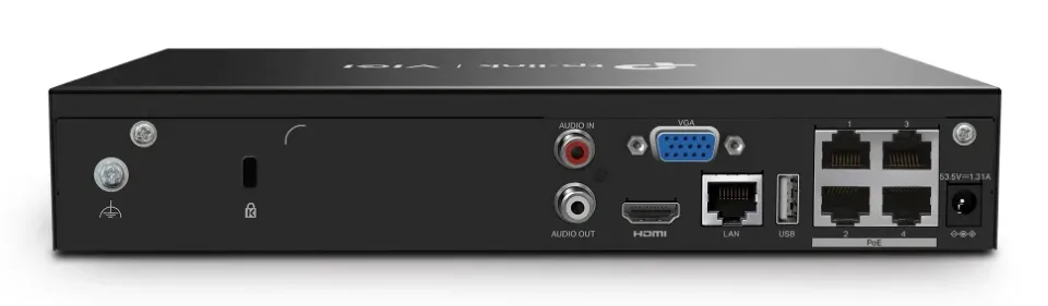 TP-LINK VIGI NVR1004H-4P-2TB Záznamové zařízení, 4 kanály, 4x Lan s PoE, 2x USB,