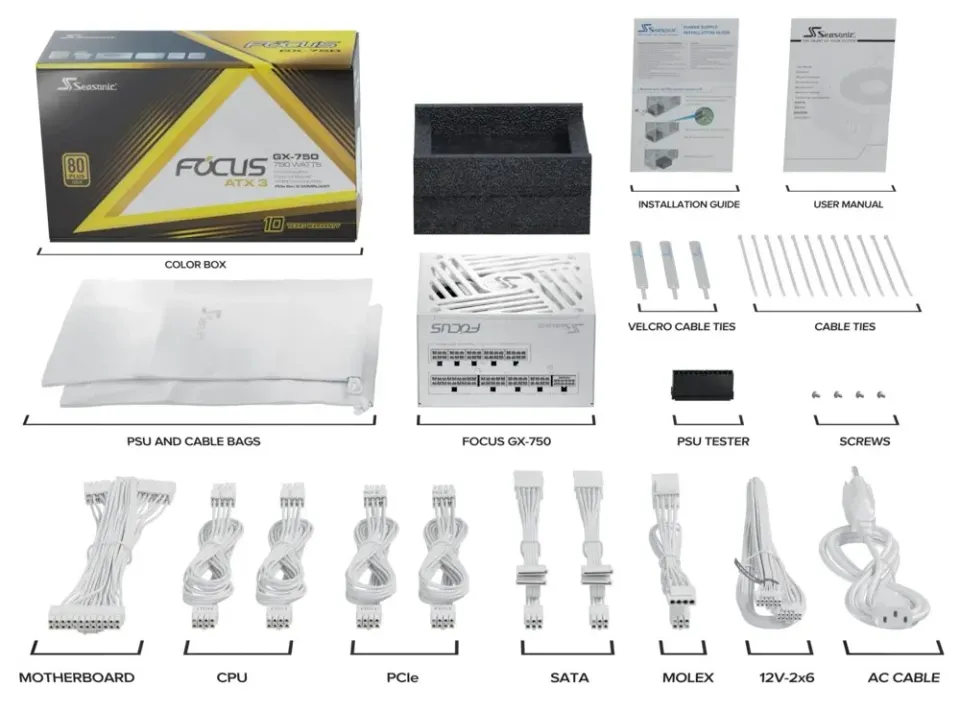 SEASONIC zdroj 750W FOCUS-GX-750-V4-WHITE - NEW MODEL