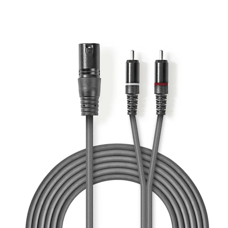 Nedis COTH15200GY15 - XLR Audiokabel | XLR 3pinová Zástrčka – 2x RCA Zástrčka |