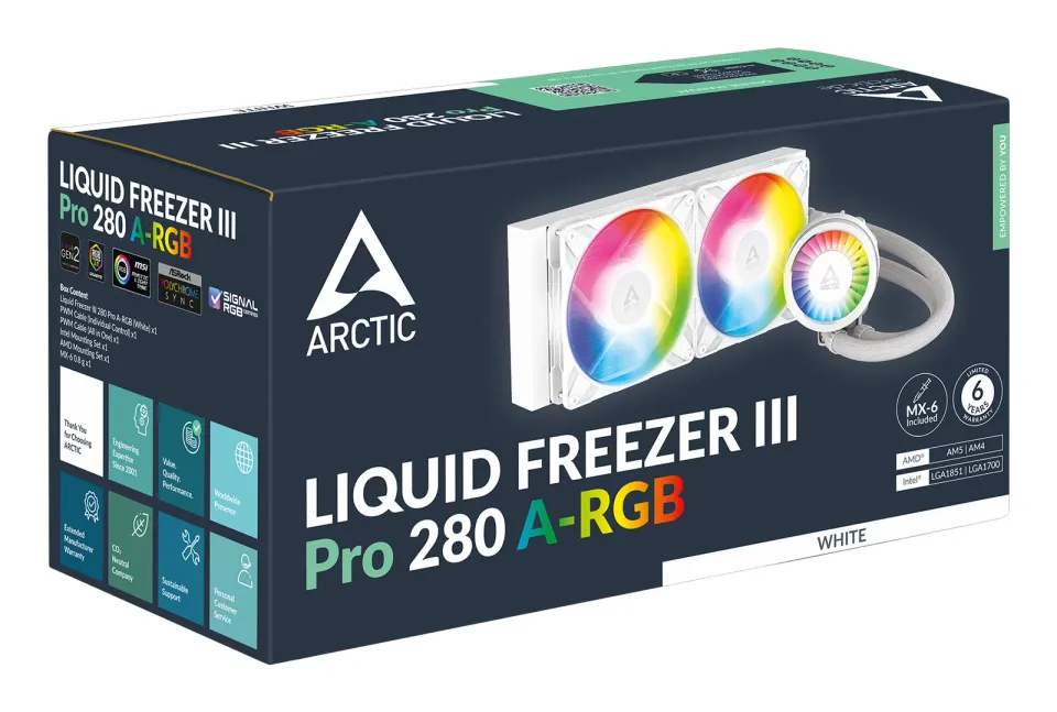ARCTIC Liquid Freezer III 280 Pro A-RGB (White), komplet vodního chlazení CPU