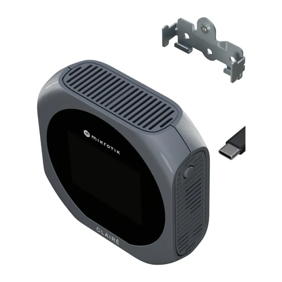 MikroTik IAQM-THC2PV-G, Claire - Air Quality Monitor, CO2, Temp, RH, PM2.5/10, VOC, šedá