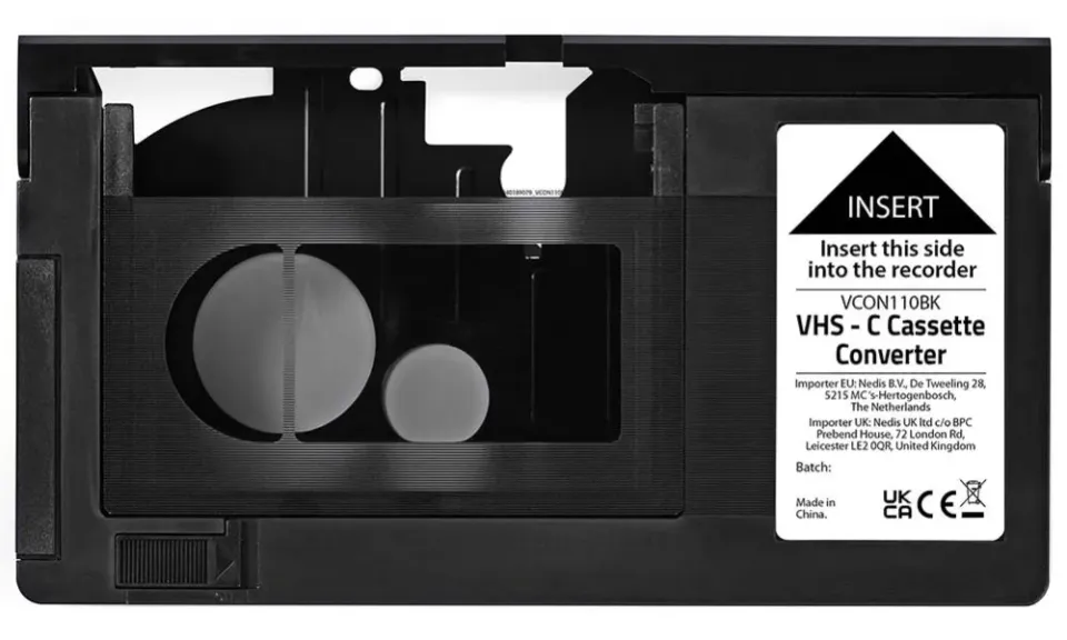 Nedis VCON110BK - VHS Převodník | Konverze: VHS-C na VHS | Plug and play | Černá