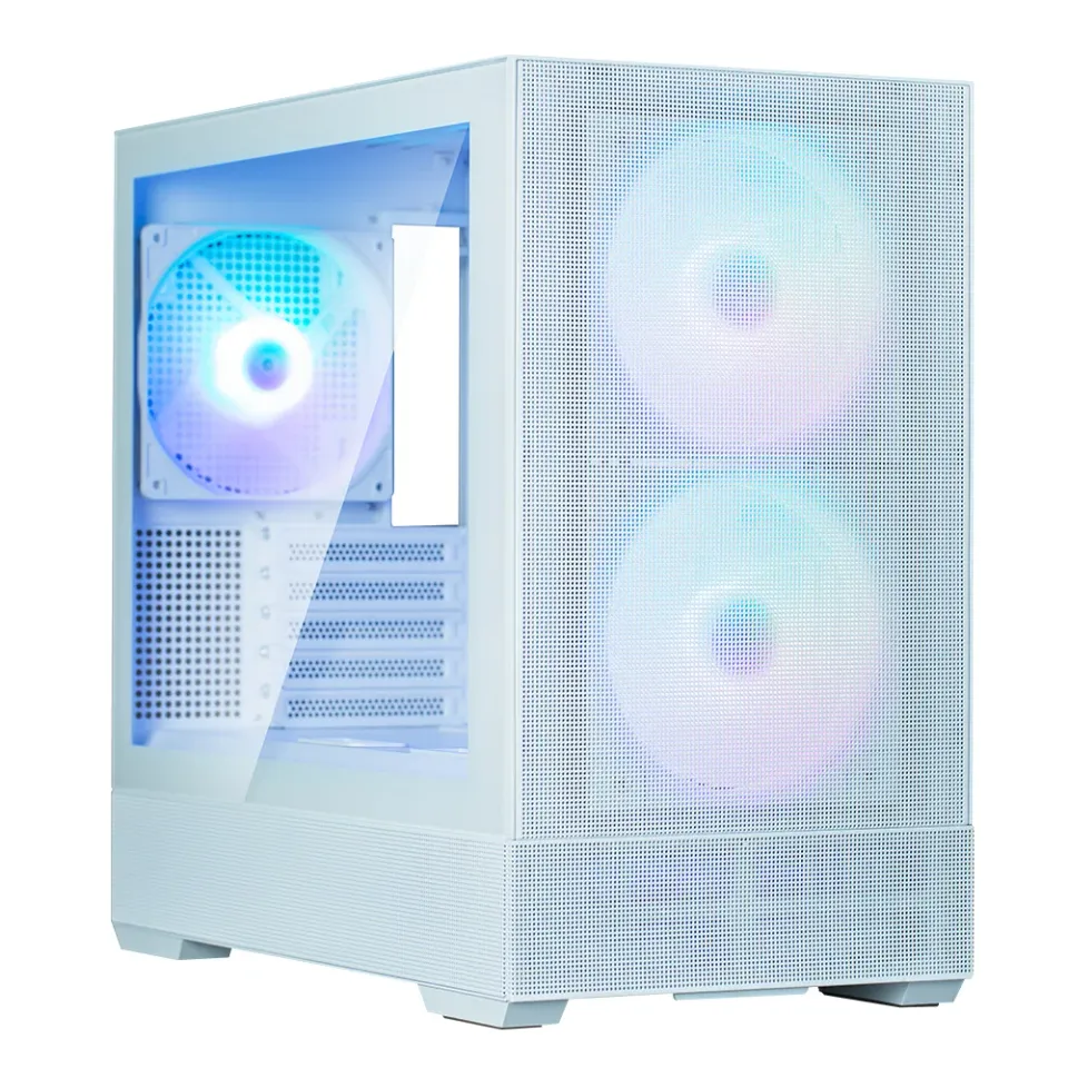 Zalman skříň P30 AIR White / miniT / 3x140mm fan ARGB / USB 3.0 / USB-C / temperované sklo / mesh panel / bílá