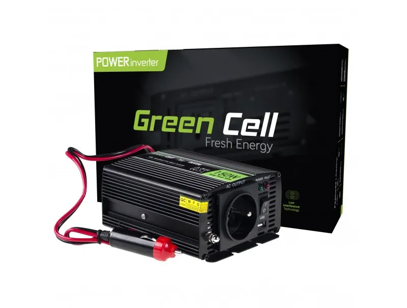 Green Cell Power Inverter 12V to 230V 150W/300W Modified sine wave