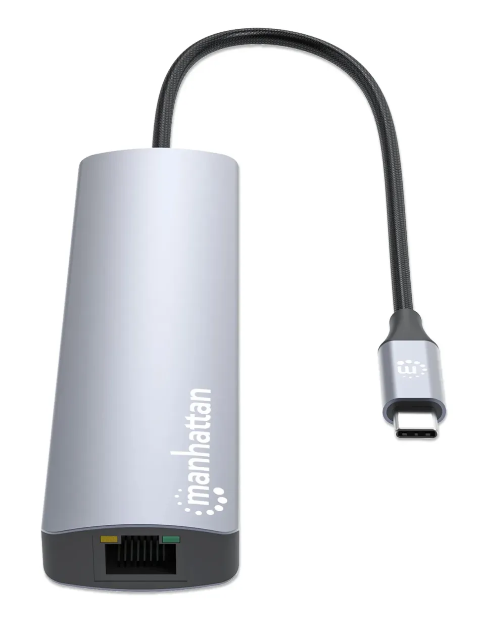 MANHATTAN Dokovací stanice USB-C 6v1, 1xHDMI, 1xUSB-C, 3xUSB, 1xRJ45, šedá
