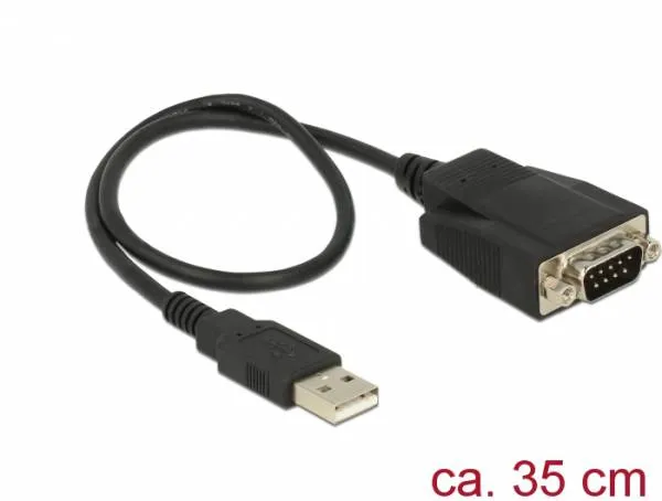 Delock Adaptér USB 2.0 Typ-A samec > 1 x Serial RS-232 DB9 samec se šrouby a mat