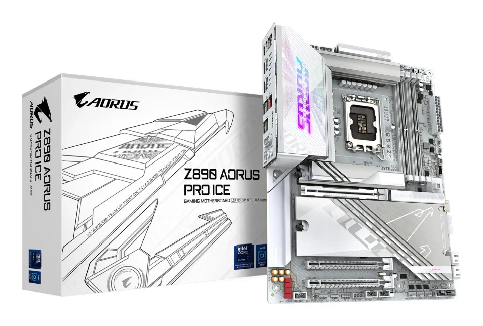 GIGABYTE MB Sc LGA1851 Z890 AORUS PRO ICE, Intel Z890, 4xDDR5, 1xHDMI, 2xThunderbolt, WiFi