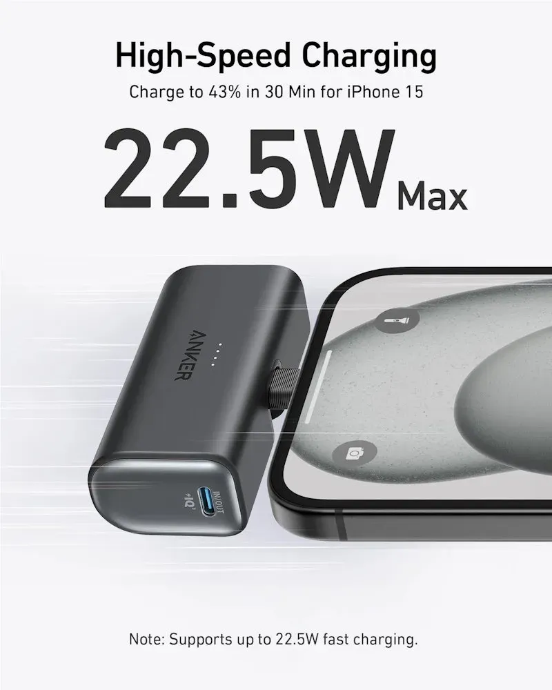 Anker Nano Powerbanka/ 22,5W/ 5000mAh/ USB-C/ šedá