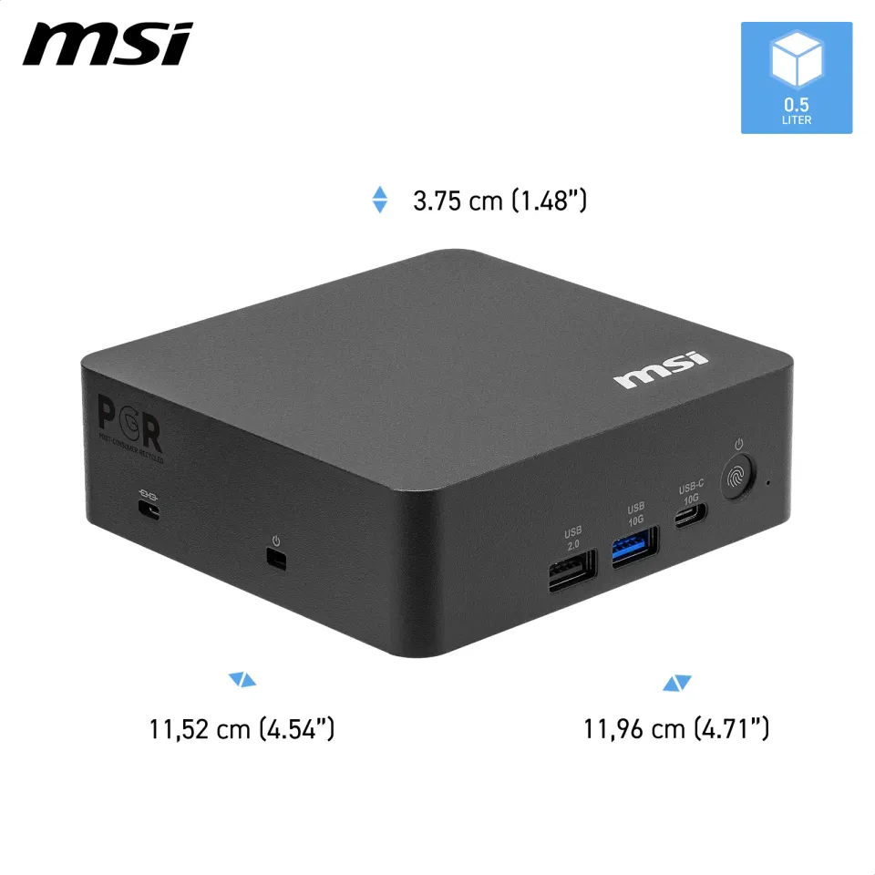 MSI Cubi/NUC AI+ 3MG-003EU/Mini/U7-355/16GB/1TB/Intel int/W11P/3R
