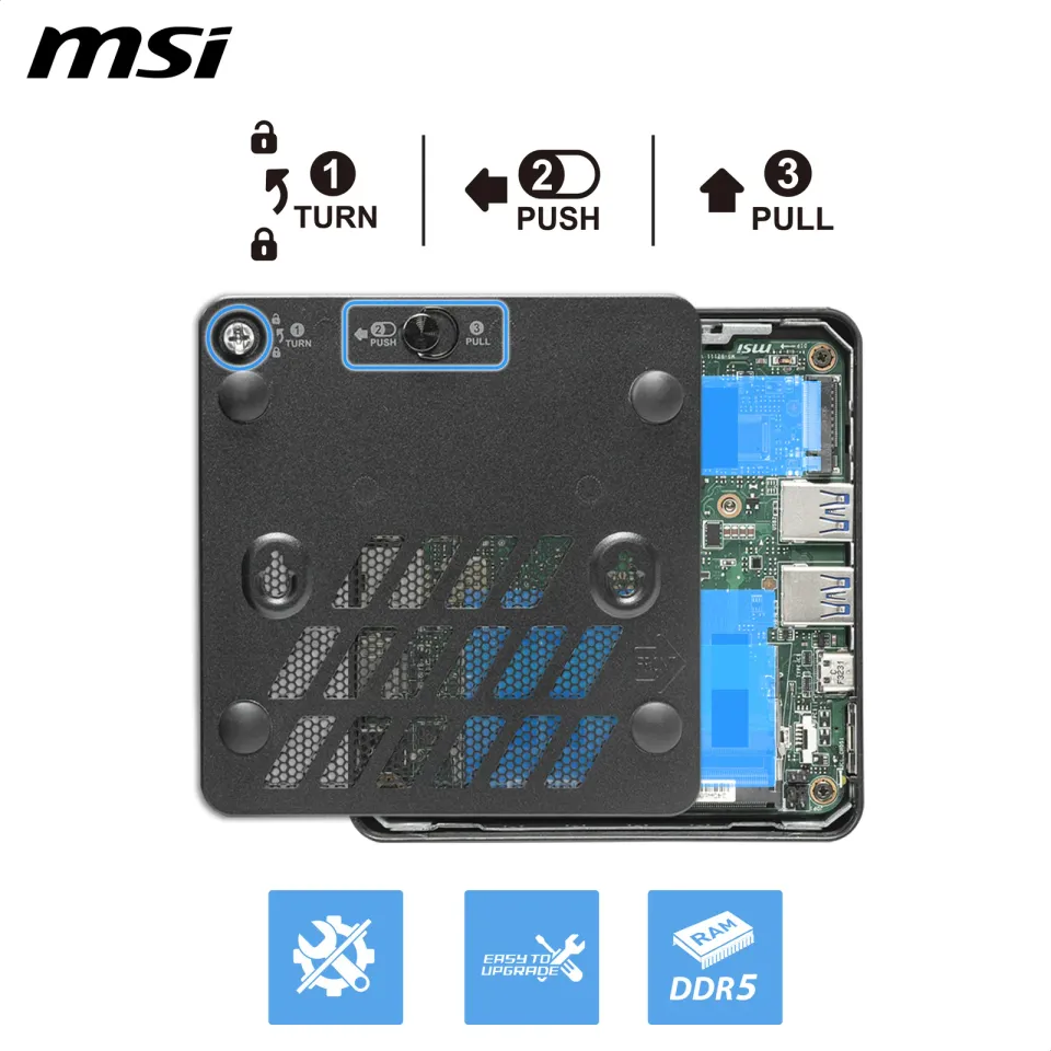 MSI Cubi/NUC AI+ 3MG-003EU/Mini/U7-355/16GB/1TB/Intel int/W11P/3R