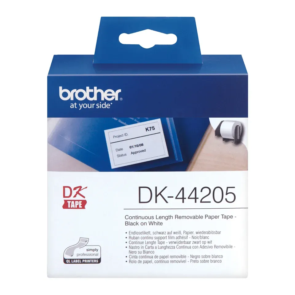 Brother - DK 44205 (papírová role bílá 62mm x 30,48m) - snadno odstranitelná