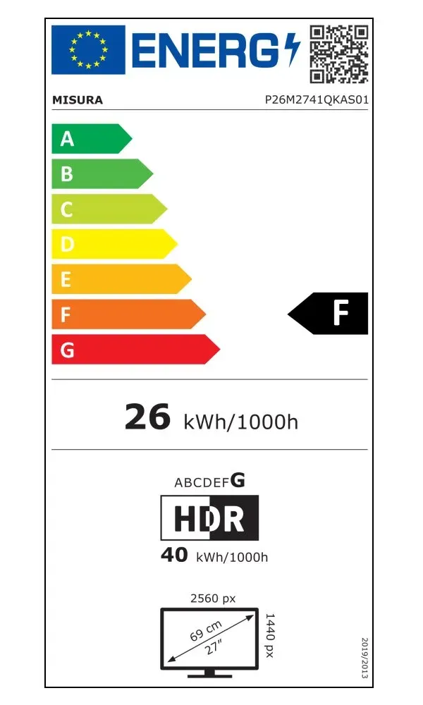 MISURA 27" LED VIVA P26M2741QKAS01/ IPS/ 2560x1440 (QHD)/ 1ms/ 350 cd/m2/ 1500:1/ HDMI/ DP/ USB-C/ měsíčně stříbrný