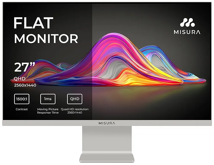 MISURA 27" LED VIVA P26M2741QKAS01/ IPS/ 2560x1440 (QHD)/ 1ms/ 350 cd/m2/ 1500:1/ HDMI/ DP/ USB-C/ měsíčně stříbrný