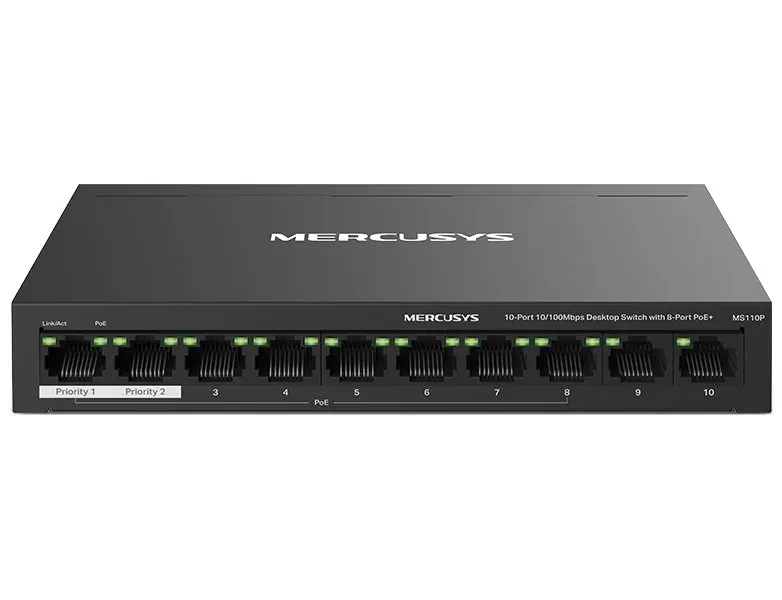 Mercusys MS110P 10xFE desktop switch 8xPoE+