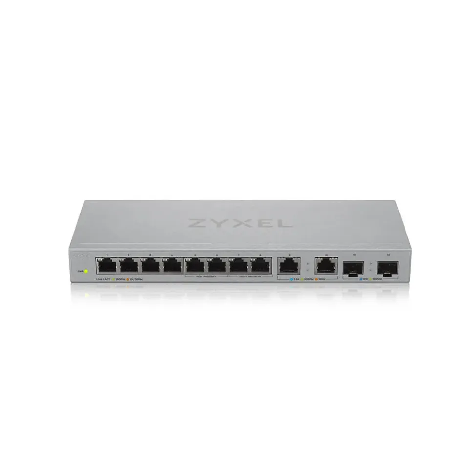 Zyxel XGS1010-12 12-port Gigabit Switch, 8x gigabit RJ45, 2x 2,5GbE RJ45, 2x SFP+