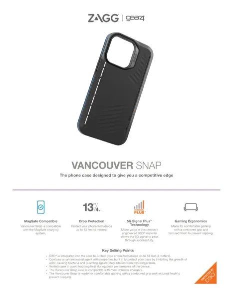 ZAGG GEAR4 D3O Vancouver Snap kryt iPhone 13 černý