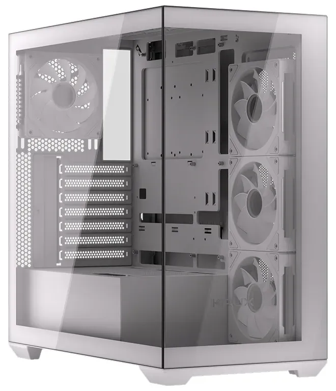 Krux skříň Exo / ATX / 4x120mm RBG fan / 2xUSB 2.0 / USB-C / tvrzené sklo / bílá