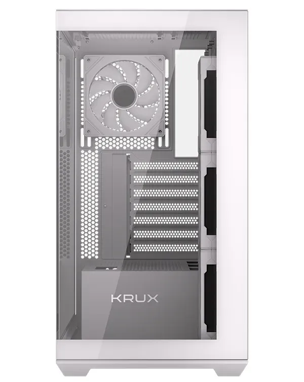Krux skříň Exo / ATX / 4x120mm RBG fan / 2xUSB 2.0 / USB-C / tvrzené sklo / bílá