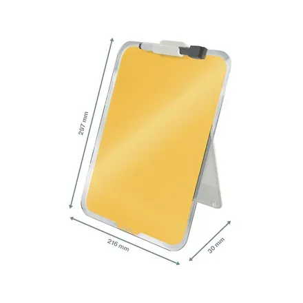 LEITZ Stolní skleněná tabulka na poznámky Cosy teplá žlutá