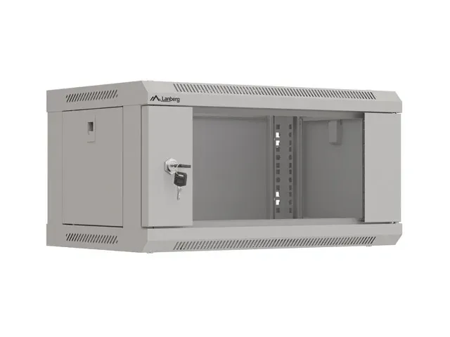 LANBERG RACKOVÁ SKŘÍŇ 19" NÁSTĚNNÁ 4U/540X350 (FLAT PACK) S PROSKLENÝMI DVEŘMI ŠEDÁ