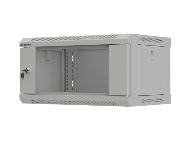 LANBERG RACKOVÁ SKŘÍŇ 19" NÁSTĚNNÁ 4U/540X350 (FLAT PACK) S PROSKLENÝMI DVEŘMI ŠEDÁ