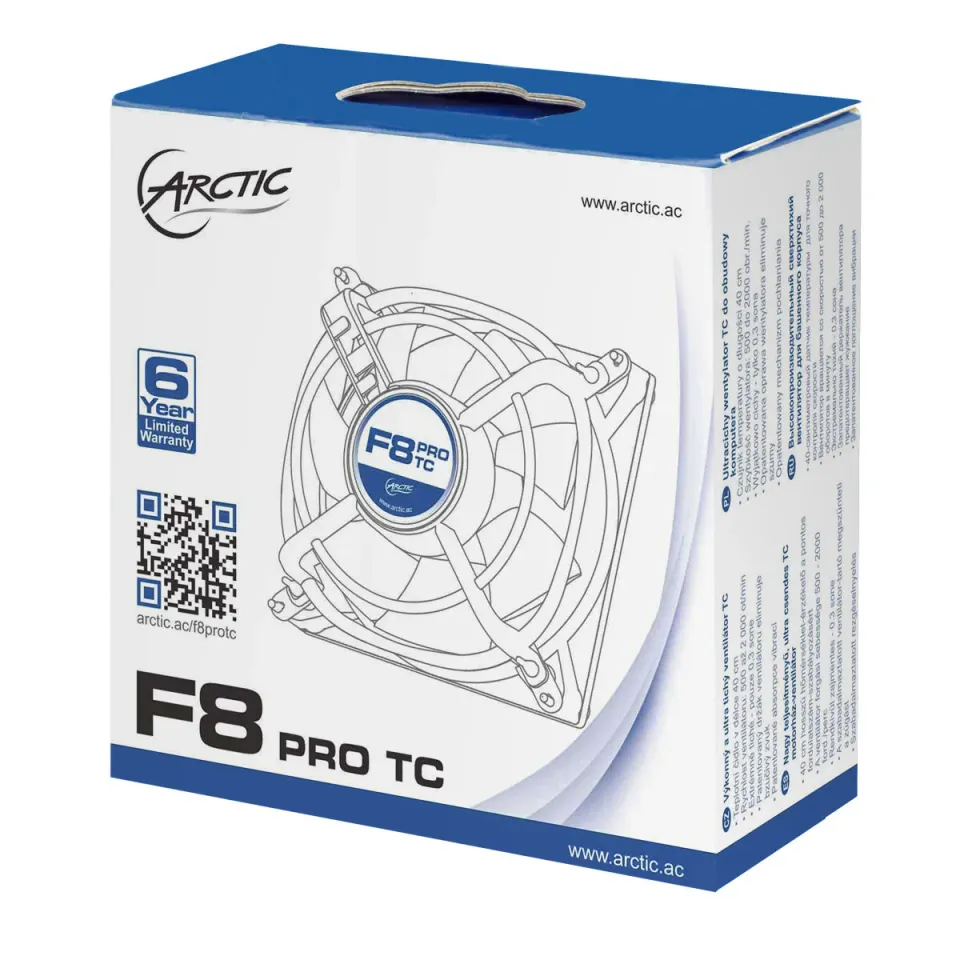 ARCTIC F8 PRO TC 80mm case fan with TC control