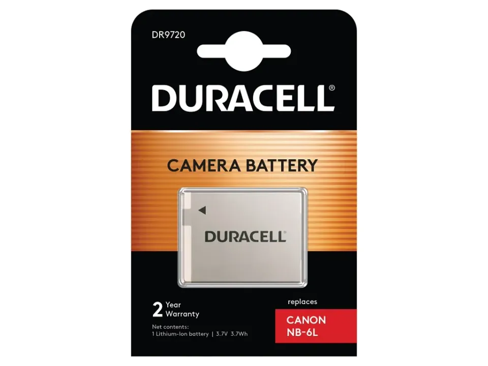 DURACELL Baterie - DR9720 pro Canon NB-6L, černá, 700 mAh, 3.7V