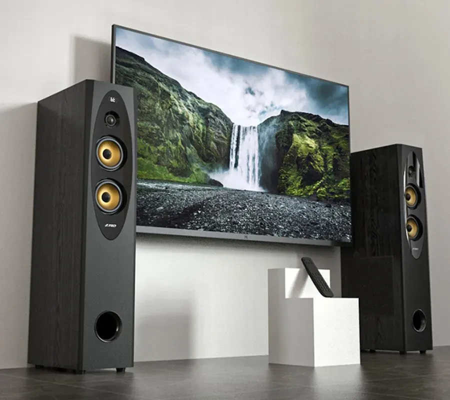 FENDA F&D repro T-60X Pro/ 2.0/ 120W/ černé/ dřevěné/ BT5.3/ NFC/ USB/ optický vstup/ dálkové ovládání/Karaoke