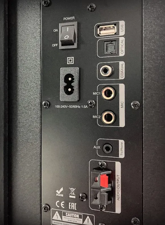 FENDA F&D repro T-60X Pro/ 2.0/ 120W/ černé/ dřevěné/ BT5.3/ NFC/ USB/ optický vstup/ dálkové ovládání/Karaoke