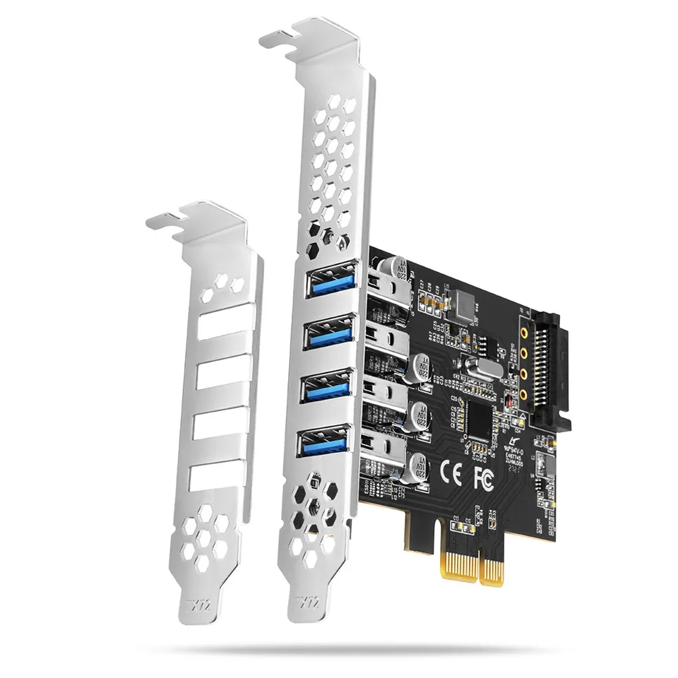 AXAGON PCEU-43RS, PCIe řadič, 4x USB 3.2 Gen 1 port, 5 Gbps, napájení z PCIe neb