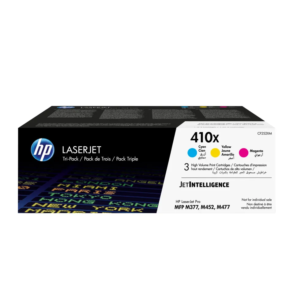 HP CF252XM originální sada tonerů (3pack CMY) č. 410X azurový+purpurový+žlutý cca 5000 str. (HP CLJ M477, M452, M377)