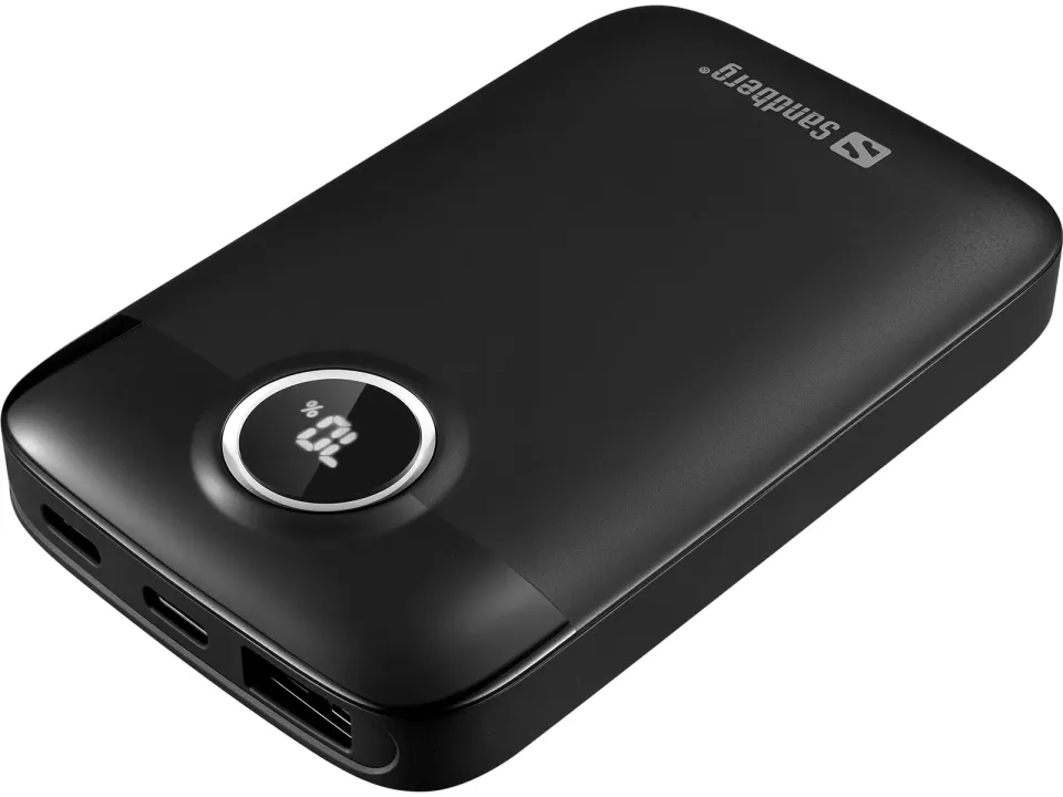 Sandberg SemiSolidState Powerbank 5000 mAh PD20W, kompaktní powerbanka, černá