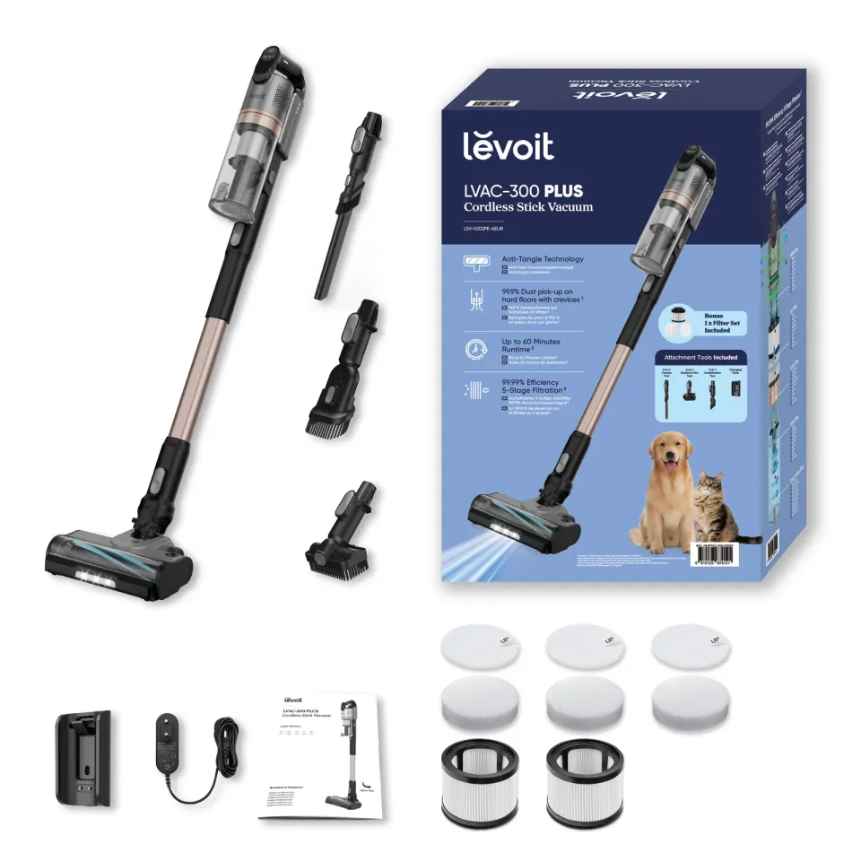 Levoit LVAC-300 Plus 6v1 Aku Turbo Cyclone černý