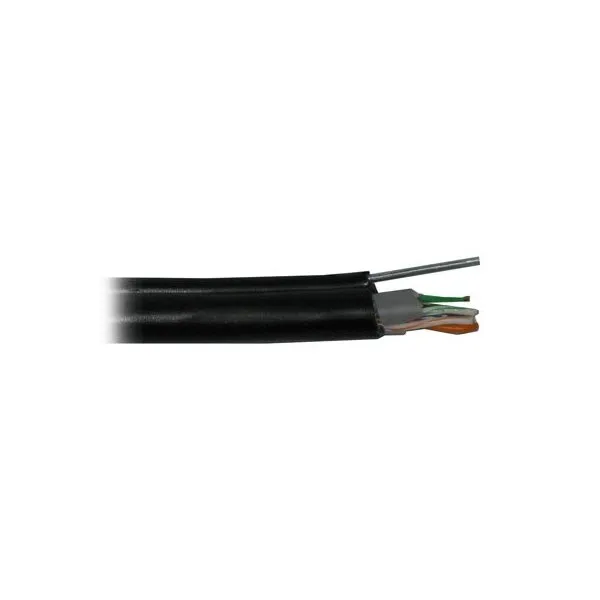 PLANET kabel FTP, drát, 4pár, Cat5e, PE+PVC venkovní dvouplášť, ocelové nosné lanko, Fca (balení 500m)