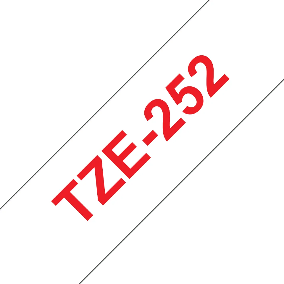 Brother - TZe-252, bílá / červená - 1 ks (24mm, laminovaná)