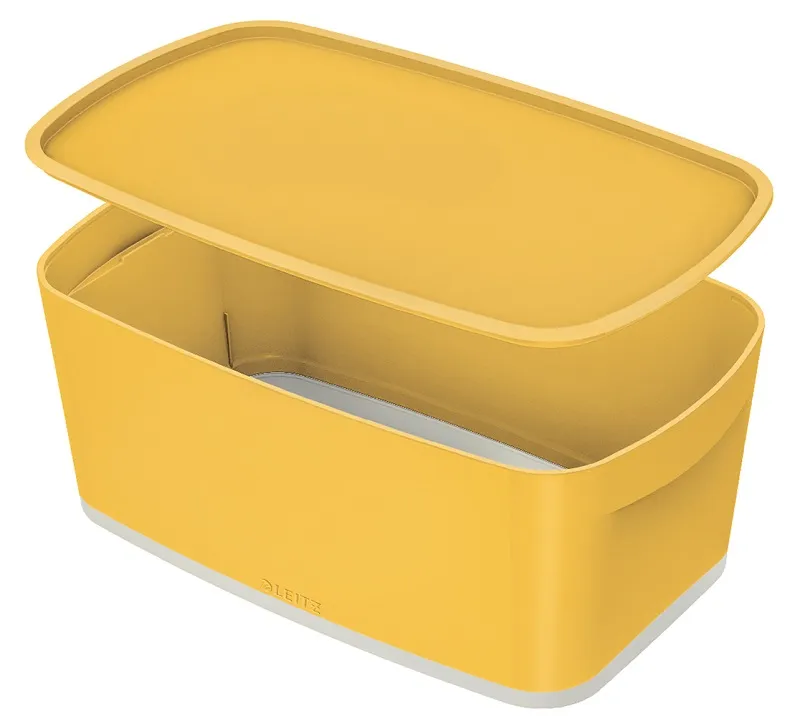 LEITZ Úložný box s víkem MyBox Cosy, velikost S, teplá žlutá (52634019)