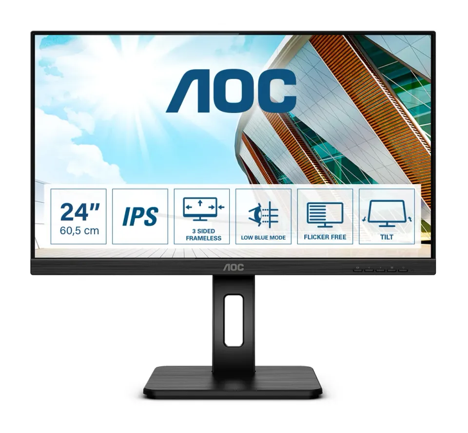 AOC LCD Q24P2Q 23,8" IPS/2560x1440@75Hz/4ms/250cd/50mil:1/VGA/HDMI/DP/4xUSB/Repr