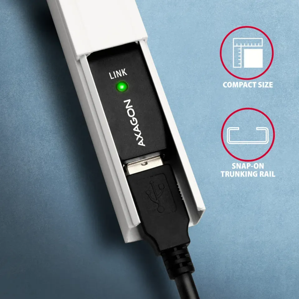 AXAGON ADR-207, USB 2.0 A-M -> A-F aktivní prodlužovací / repeater kabel, 7.5m