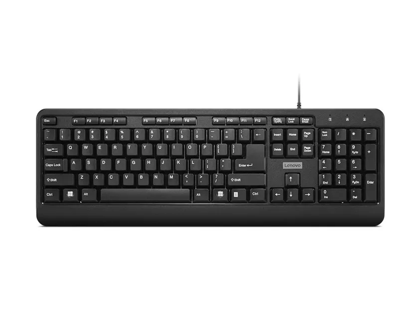 Lenovo 160 Wired keyboard = standardní USB-A kabelová klávesnice, US rozložení