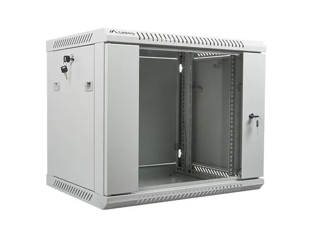 Nástěnný rack 19'' 9U 600X450mm šedý flat pack