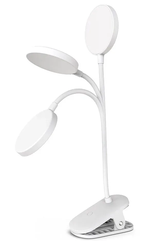 Colorway stolní LED lampa / CW-DL02B-B/ Integrovaná baterie / Klip/ Bílá