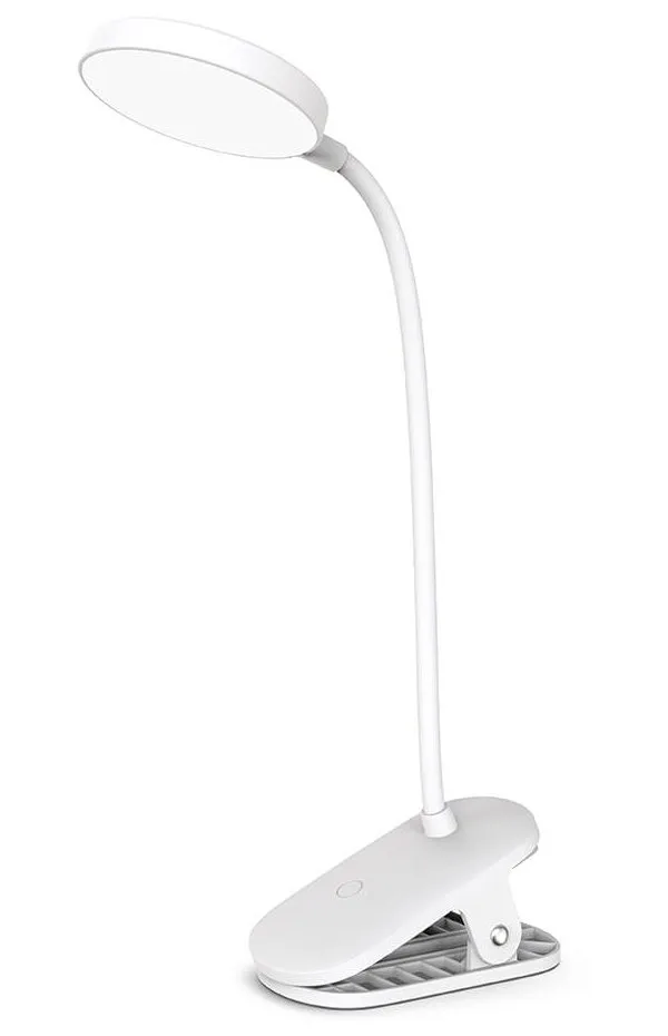 Colorway stolní LED lampa / CW-DL02B-B/ Integrovaná baterie / Klip/ Bílá