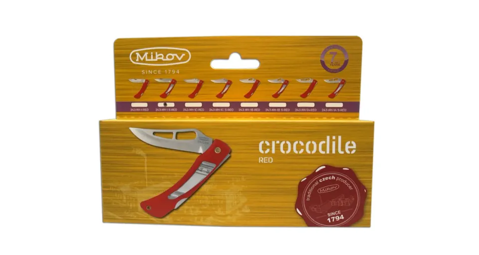 Kapesní zavírací nůž CROCODILE s klipem 243-NH-1 SPONA barevné provedení červená