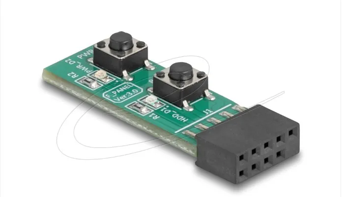 Delock Přepínač s tlačítkem Reset a tlačítkem zapnutí/vypnutí pro základní desku