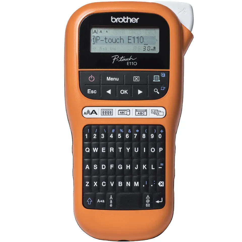 BROTHER tiskárna štítků PT-E110VP - 12mm, pásky TZe - popisovač - pro elektrikáře - s kufrem