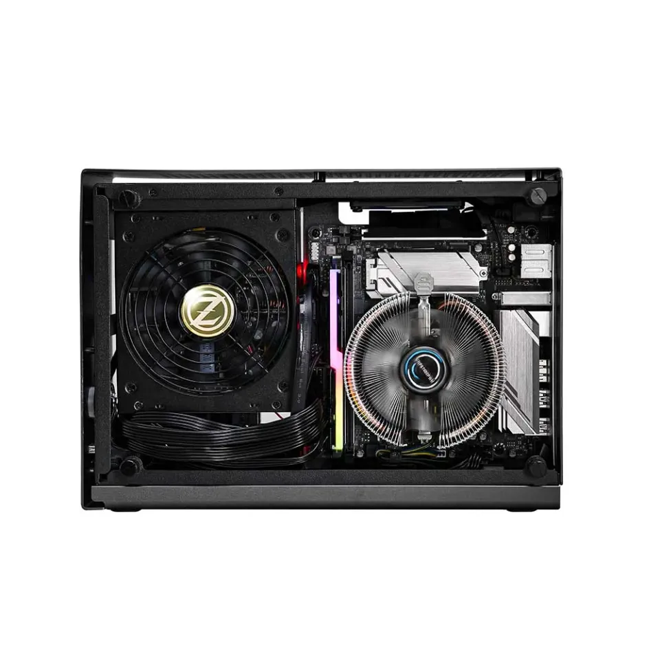 Zalman skříň M2 Mini / mini tower / ITX / 80 mm fan / USB 3.0 / USB 3.1 / riser card / prosklené bočnice / stříbrná